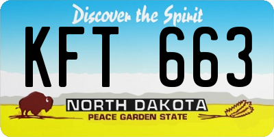 ND license plate KFT663