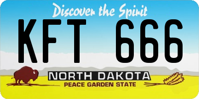 ND license plate KFT666