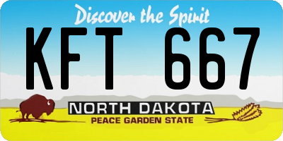ND license plate KFT667