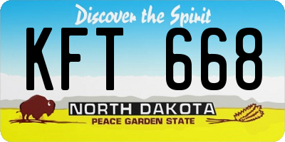 ND license plate KFT668
