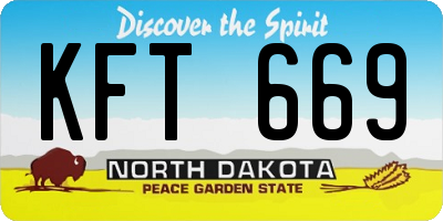 ND license plate KFT669