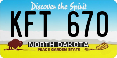 ND license plate KFT670