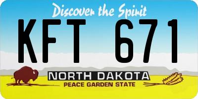 ND license plate KFT671