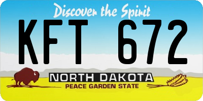 ND license plate KFT672