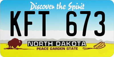ND license plate KFT673