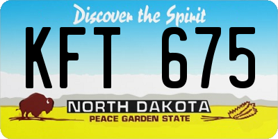 ND license plate KFT675