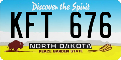 ND license plate KFT676