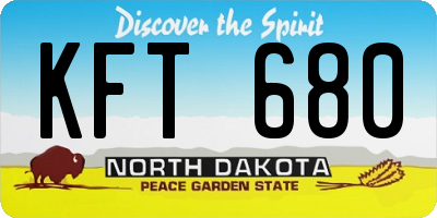 ND license plate KFT680