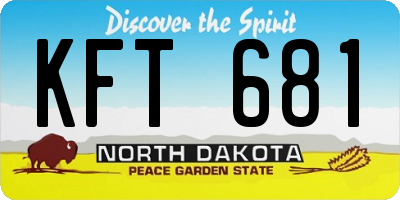 ND license plate KFT681