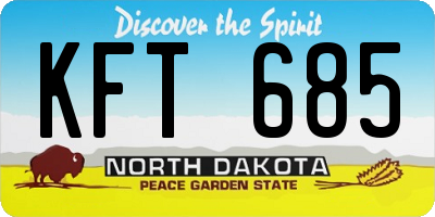 ND license plate KFT685