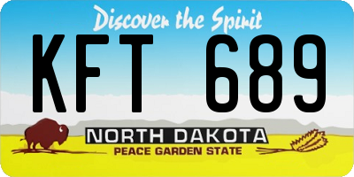 ND license plate KFT689