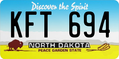 ND license plate KFT694