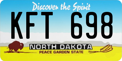 ND license plate KFT698