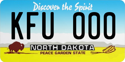 ND license plate KFU000