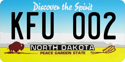 ND license plate KFU002