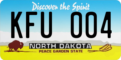 ND license plate KFU004