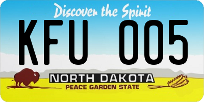 ND license plate KFU005
