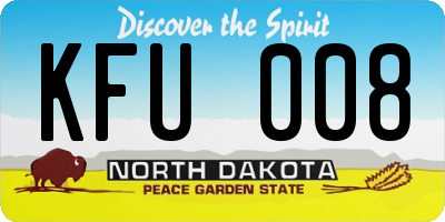 ND license plate KFU008