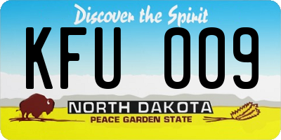 ND license plate KFU009