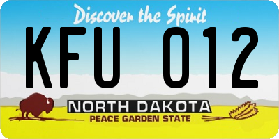 ND license plate KFU012