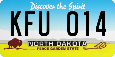 ND license plate KFU014
