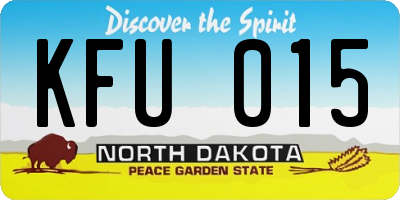 ND license plate KFU015