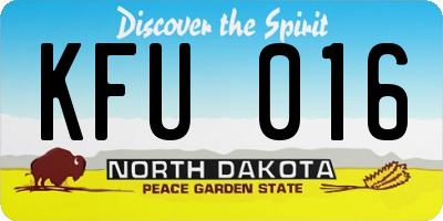 ND license plate KFU016