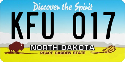ND license plate KFU017