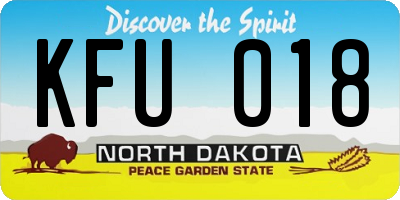 ND license plate KFU018
