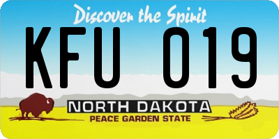 ND license plate KFU019