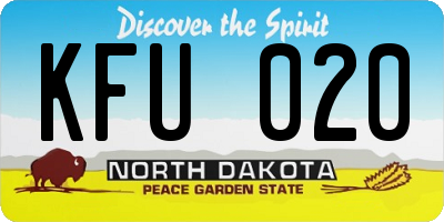 ND license plate KFU020