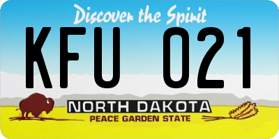 ND license plate KFU021