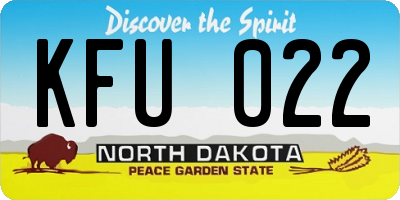 ND license plate KFU022