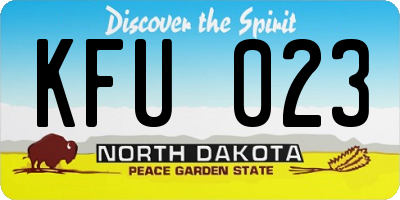 ND license plate KFU023