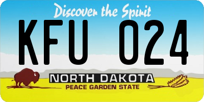 ND license plate KFU024