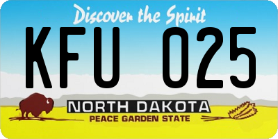 ND license plate KFU025