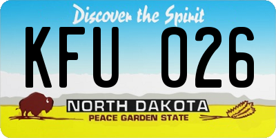 ND license plate KFU026