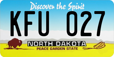 ND license plate KFU027