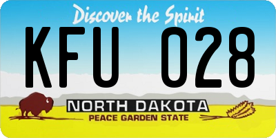 ND license plate KFU028