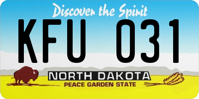 ND license plate KFU031