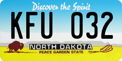 ND license plate KFU032