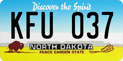 ND license plate KFU037