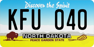 ND license plate KFU040