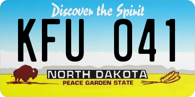 ND license plate KFU041
