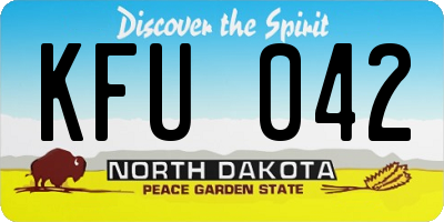 ND license plate KFU042
