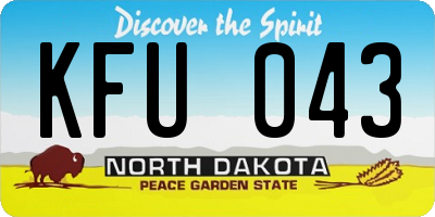 ND license plate KFU043