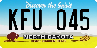 ND license plate KFU045