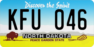 ND license plate KFU046