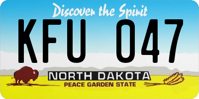 ND license plate KFU047