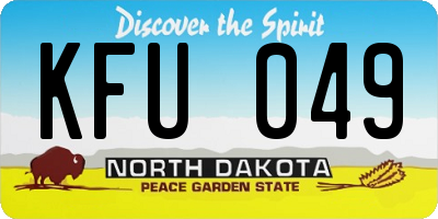 ND license plate KFU049